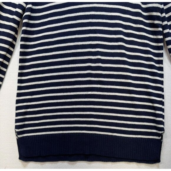 Lauren Ralph Lauren Cowl Neck Knit Sweater Womens S Navy & White Striped - Picture 4 of 11
